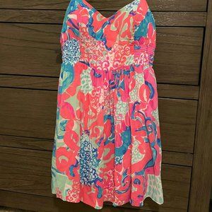 Stunning Lily Pulitzer spaghetti strap summer dress 👗🔴🟠🟡🟢🔵🟣🐬